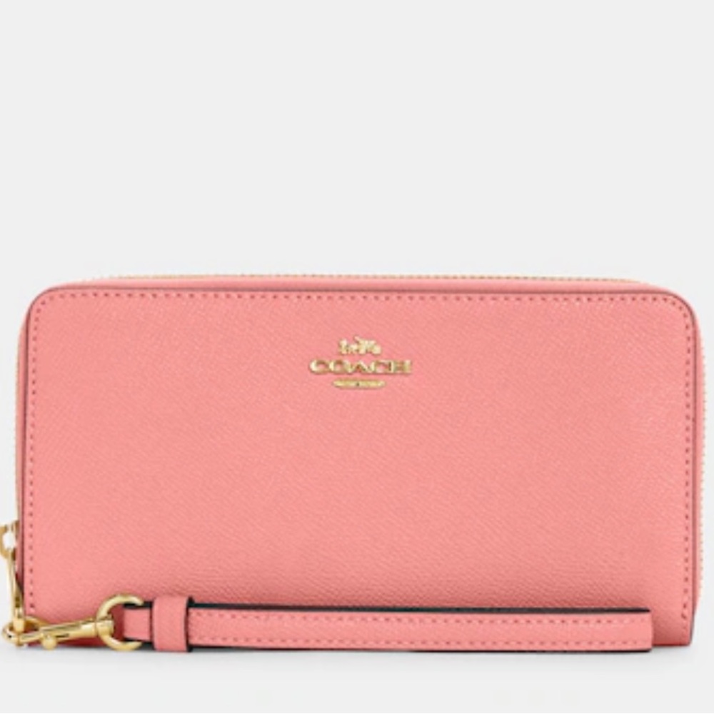 NWT Coach Long Zip Around Wallet Candy Pink